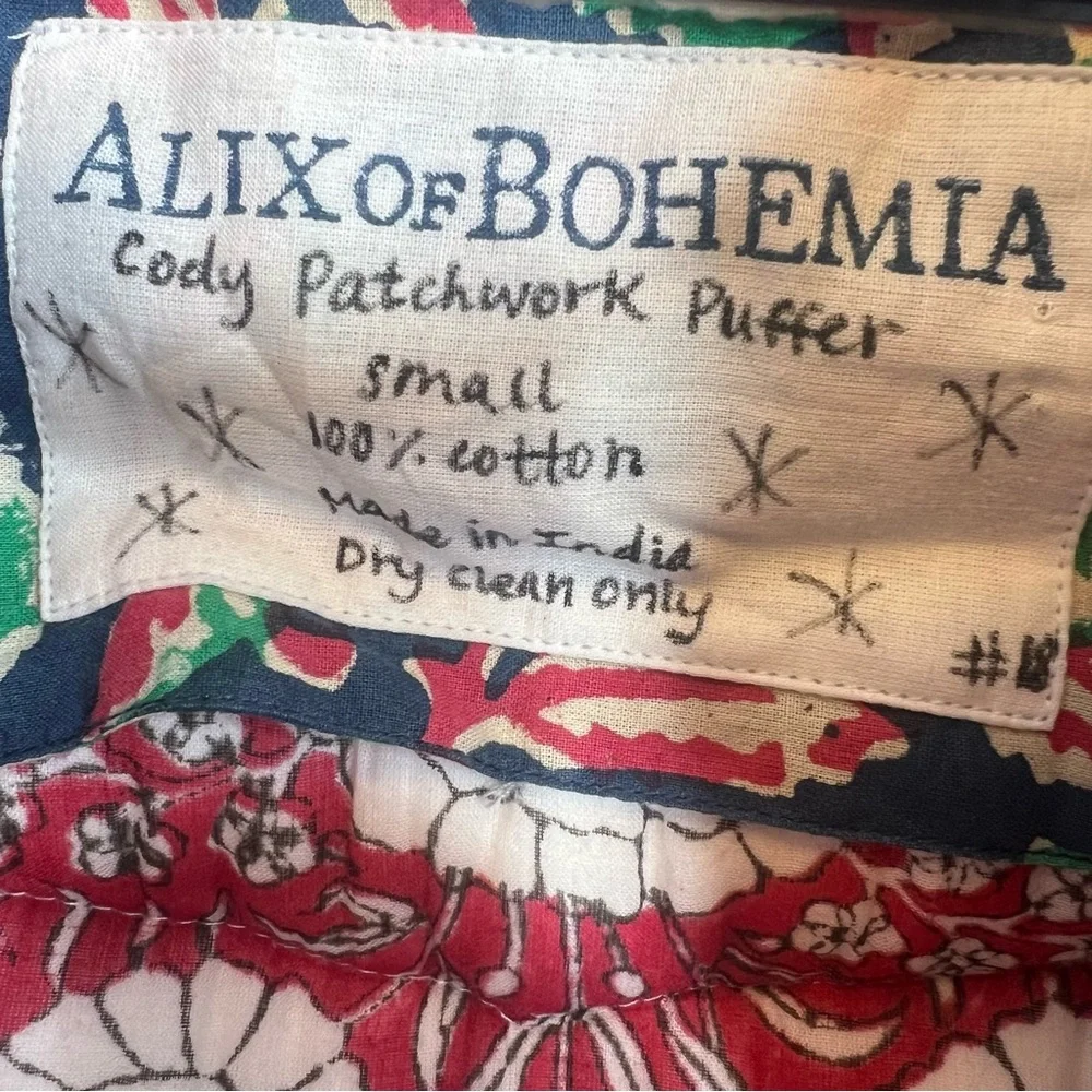 Alix of Bohemia Cody Patchwork Polka Dot Puffer Jacket Small - Picture 13 of 13